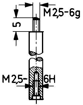 Immagine prodotto Käfer Prolunga lunghezza 50 mm Bullone di misura Ø 4 mm adatto ai comparatori (5 cm)
