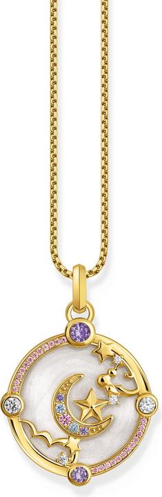 Produktbild Thomas Sabo Kettenanhänger mit Halbmond und bunten Steinen vergoldet (925er Silber, Emaille)