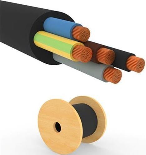 Actual product image Fix-Pro Rubber cable 5G6 mm² H07RN-F sort 450/750V tromle, cable diameter 17.9 mm