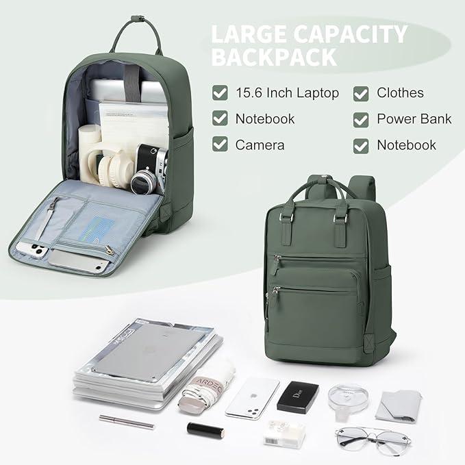 Produktbild Only-Bags.Store Solide Farbe Computer Laptop-Rucksack, einfache Preppy-Stil Schultasche, lässig Nylon Reise Sport