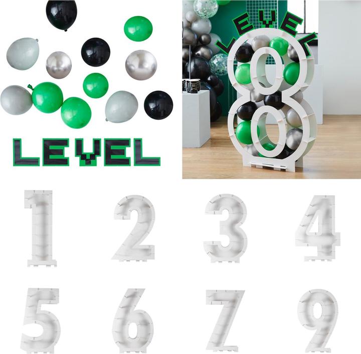 Immagine prodotto Ginger Ray Set di palloncini e livelli Gioco su adatto ai numeri palloncini mosaico stand fai da te 40
