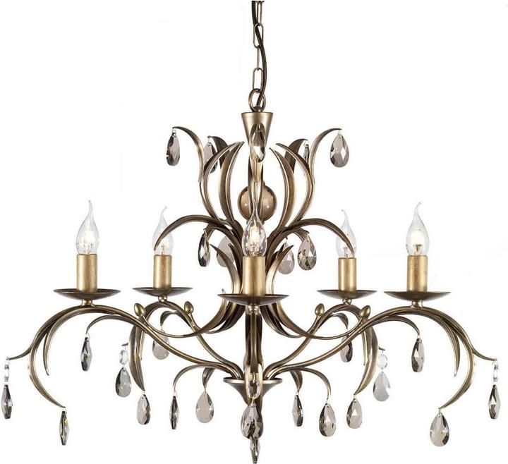 Elstead Lighting Lily chandelier E14 5-light bronze patina, Made in UK (72 cm)