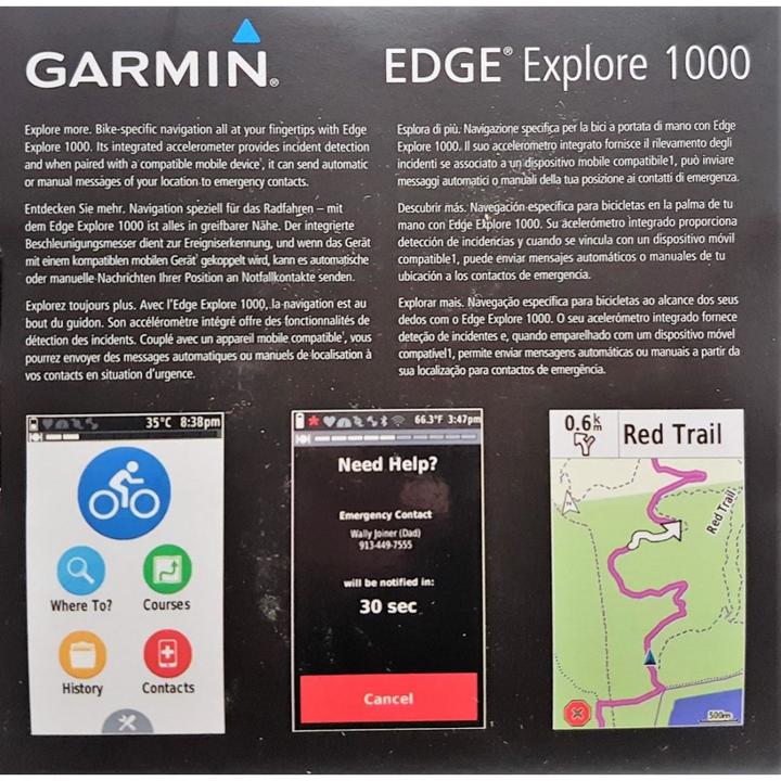 Actual product image Garmin Edge Explore 1000 (3")