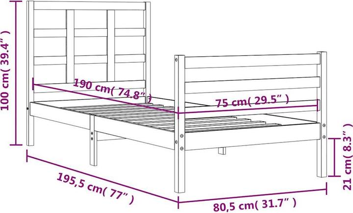 Actual product image VidaXL Addisyn (75 x 190 cm)
