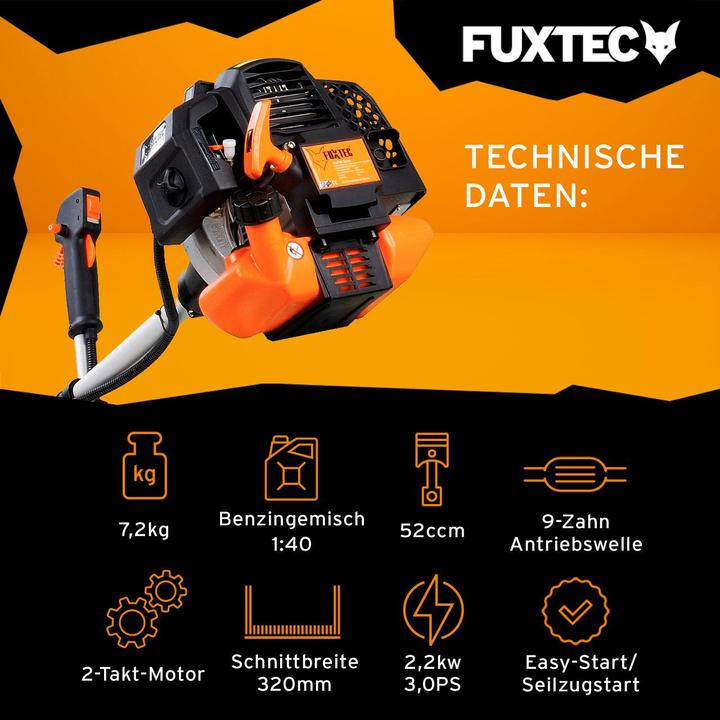 Actual product image Fuxtec FX-MS152 Petrol Mains Scythe Multitool 2in1 (Plastic knives, Trim line)