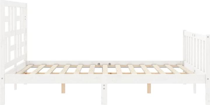 Actual product image VidaXL Massivholzbett mit Kopfteil Weiss 5FT King Size (150 x 200 cm)