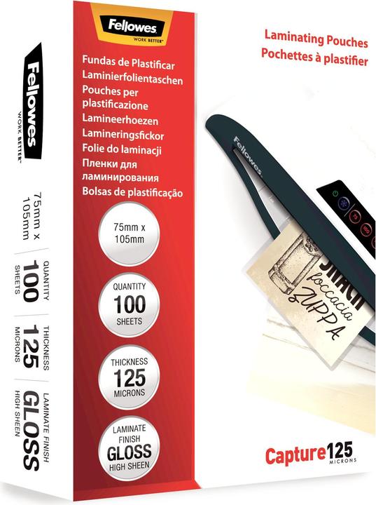 Actual product image Fellowes Capture 125, 75x105mm (ID card format, 100 Piece, 125 µm)