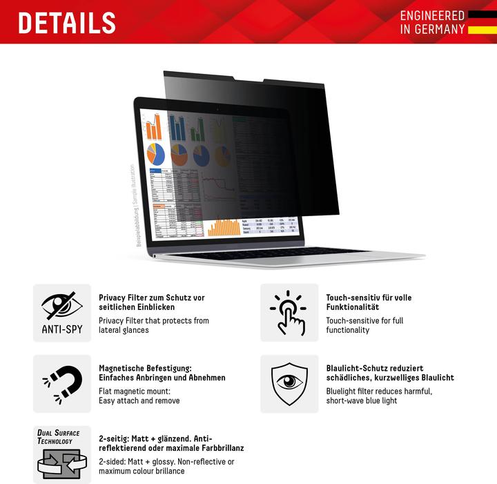 Produktbild Displex Privacy Safe, Laptop Blickschutzfilter (13.30", 16 : 10)