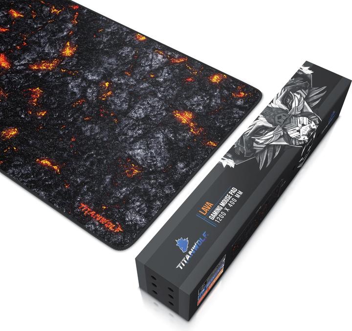 Produktbild Titanwolf Gaming Mauspad, XXXL Speed Mausmatte 1200 x 400 mm, Geschwindigkeit & Präzision, Lava (3XL)