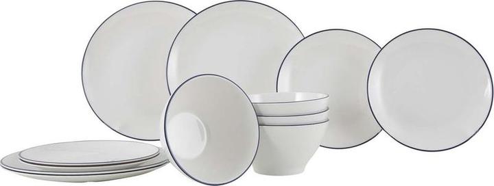 Frankana Set di stoviglie Linea Line12 pezzi, bianco, oro
