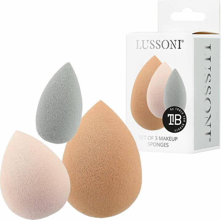 Image du produit Tools for Beauty T4B LUSSONI 3 Pcs Set d'Éponge de Maquillage, Éponges Blender, Couleur de Peau, Rose Et Gris