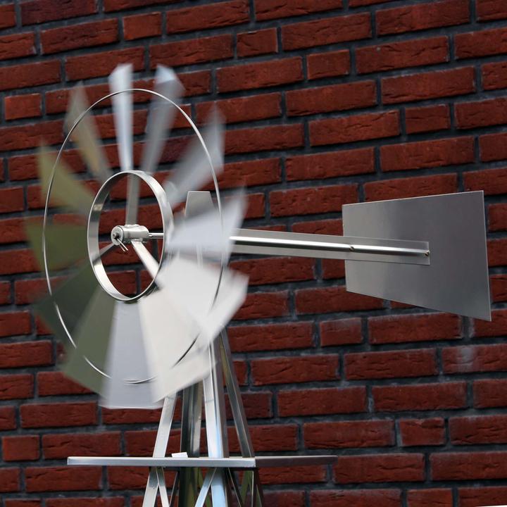 Image du produit Wiltec XPOtool roue à vent avec 245cm de hauteur moulin à vent carillon décoration de jardin treillis