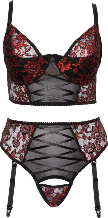 Produktbild Cottelli Collection BH Set schwarz/rot 95E/2XL (95 E)