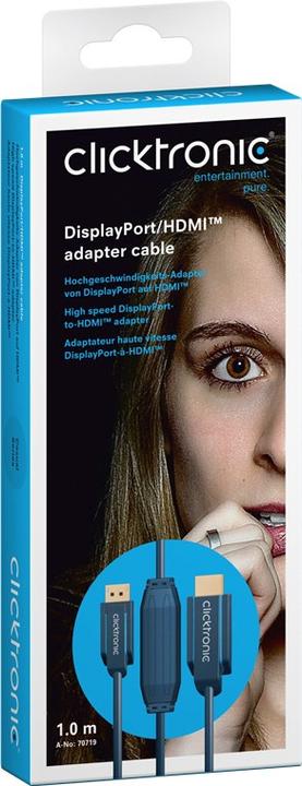 Produktbild clicktronic DisplayPort/HDMI Adapterkabel (1 m, DisplayPort, HDMI)