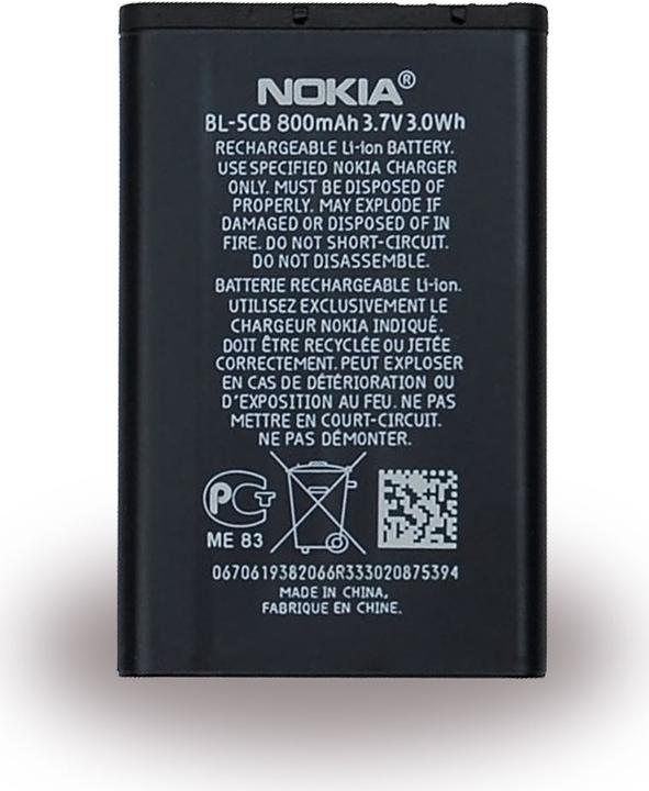 Image du produit Nokia BL-5CB Batterie pour téléphone mobile Li-Ion 800 mAh (Batterie, Nokia 105)