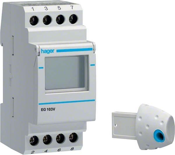 Immagine prodotto Hager Interruttore orario settimanale 1 contatto di scambio EG103V 16A 2PLE 12/24V digitale