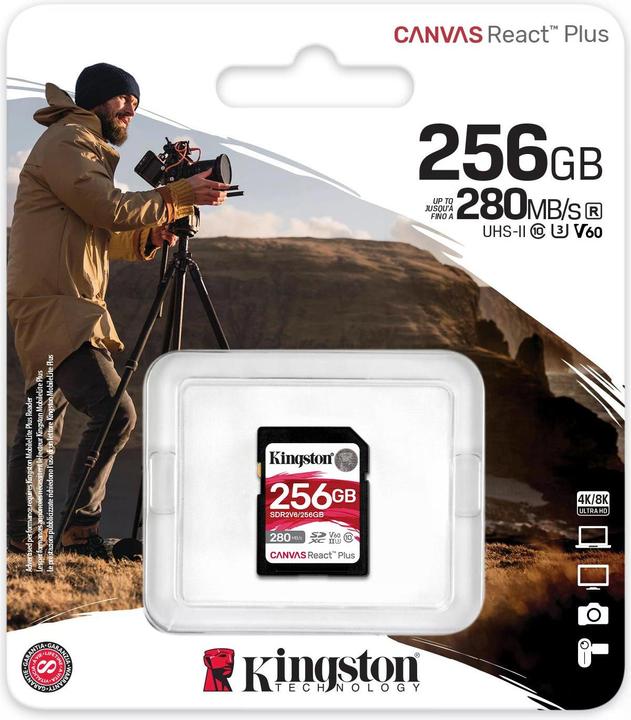 Produktbild Kingston Canvas React Plus (256 GB, SDXC, U3, UHS-II)