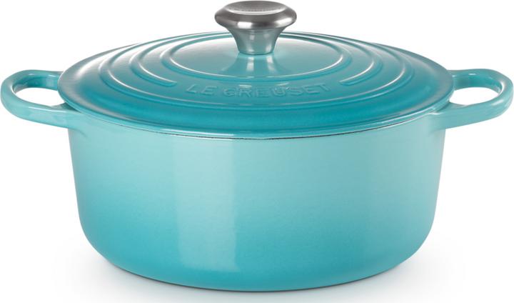 Produktbild Le Creuset Bräter Signature rund karibik 26cm (26 cm, Bräter + Schmortopf, Gusseisen)