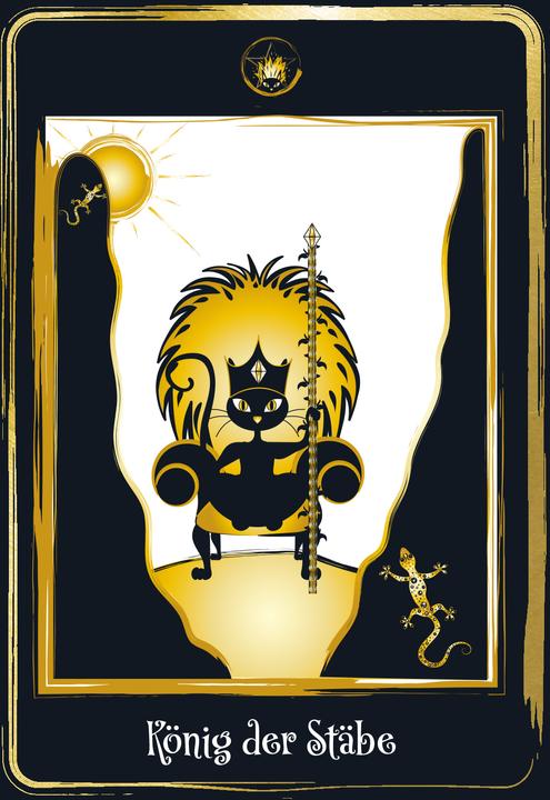 Produktbild Golden Black Cat Tarot - Hochwertige Stülpdeckelschachtel mit Goldfolie (Deutsch, Helena de Almeida, 2022)