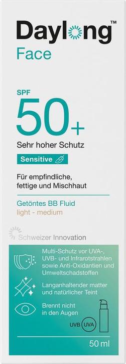 Produktbild Daylong Sensitive Face BB Fluid getönt (Sonnencreme Gesicht, SPF 50+, 50 ml, 97 g)