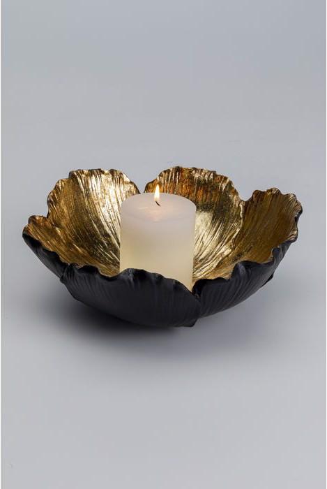 Actual product image Kare Design Deco Bowl Flower Bloom Black Gold Ø25