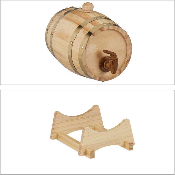 Actual product image Relaxdays Wooden Barrel 1.25L, Tap