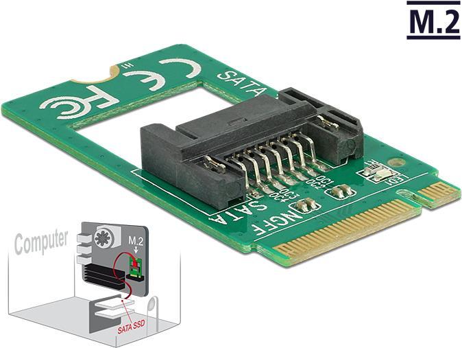 Produktbild Delock Adapter M.2 Key B male > SATA 7 pin