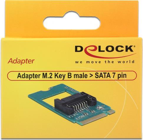 Produktbild Delock Adapter M.2 Key B male > SATA 7 pin