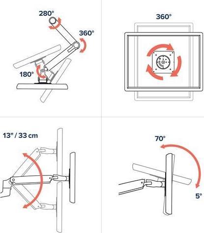 Actual product image Ergotron LX Monitor Arm with patented CF technology (Table, 27")