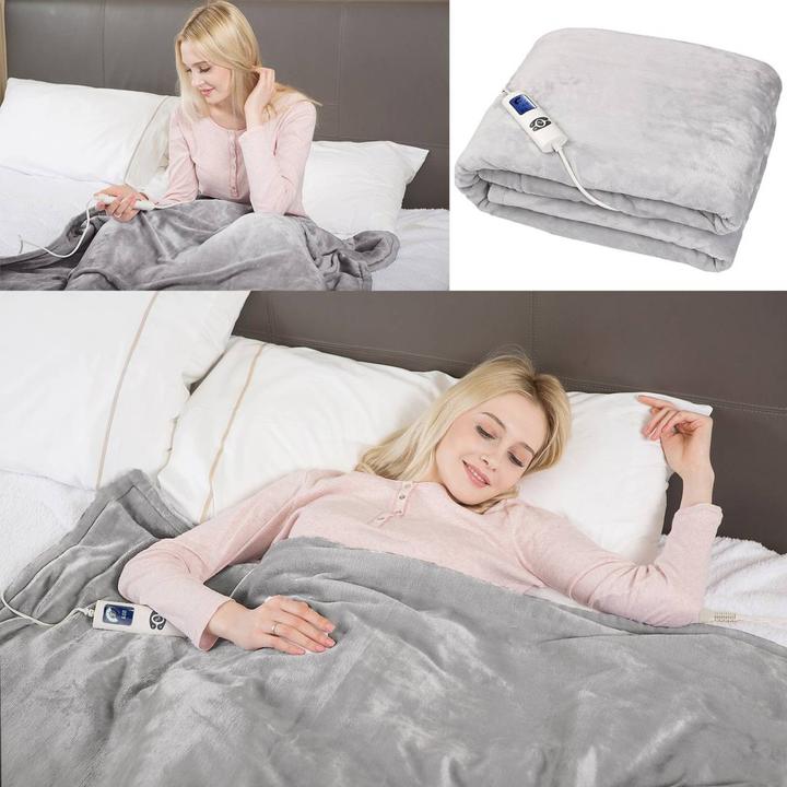 Image du produit Grafner Couverture chauffante Flannel Fleece 180 x 130 cm rouge WD10965 (180 x 130 cm)