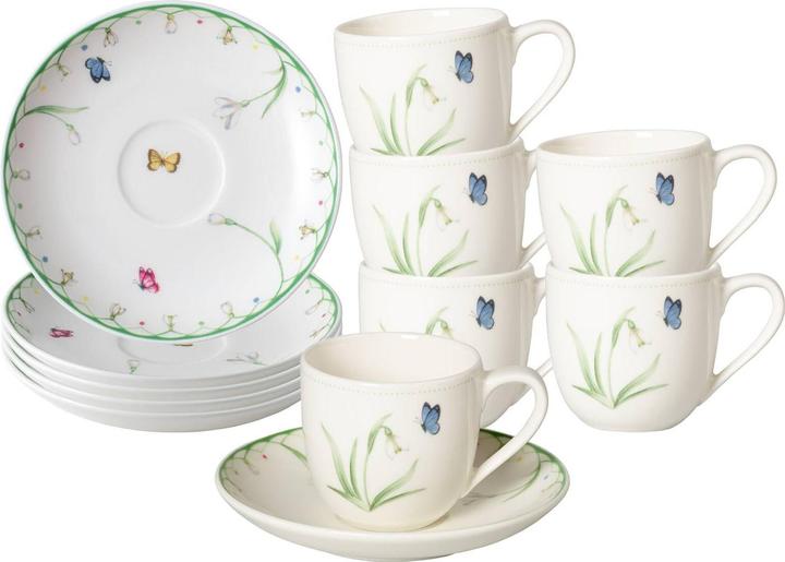 Produktbild Villeroy & Boch Colourful Spring Espressotassen mit Untertassen (100 ml, 6 x)
