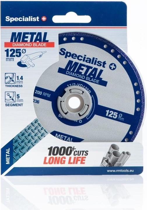 Productafbeelding Diamantdoorslijpschijf voor metaal 125x1.4x22.23 mm