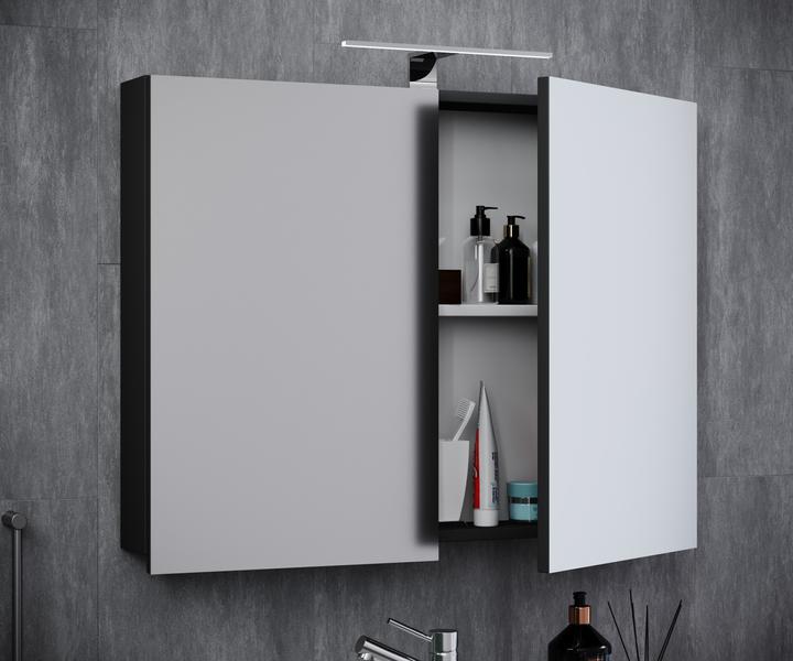 Actual product image VCM Wood bathroom furniture mirror cabinet Badinos 80 cm (80 x 12 x 59 cm)