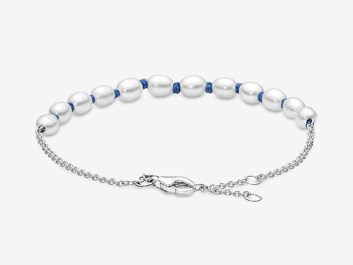 Produktbild Pandora Freshwater Cultured Pearl Blue Cord Armband (20 cm, Sterling Silber 925)