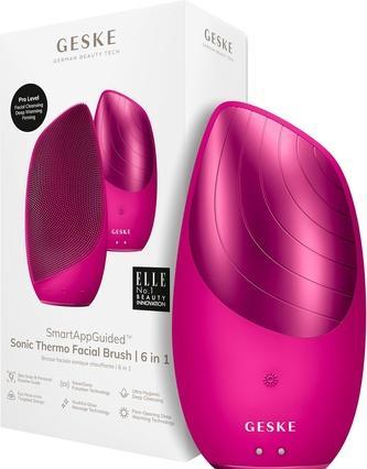 Konjac Sponge Soniczna szczoteczka termiczna do twarzy 6w1 Geske z Aplikacją (magenta)
