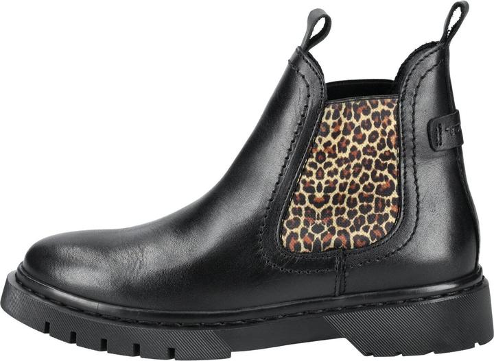 Produktbild Tamaris Entdecke die trendige Stiefelette mit Leo-Einsatz aus hochwertigem Leder-Textil-Mix von. Die (37)