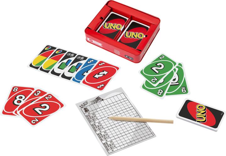 Produktbild Mattel Games Uno Kartenspiel Deluxe in Metalldose (Deutsch, Französisch, Italienisch)