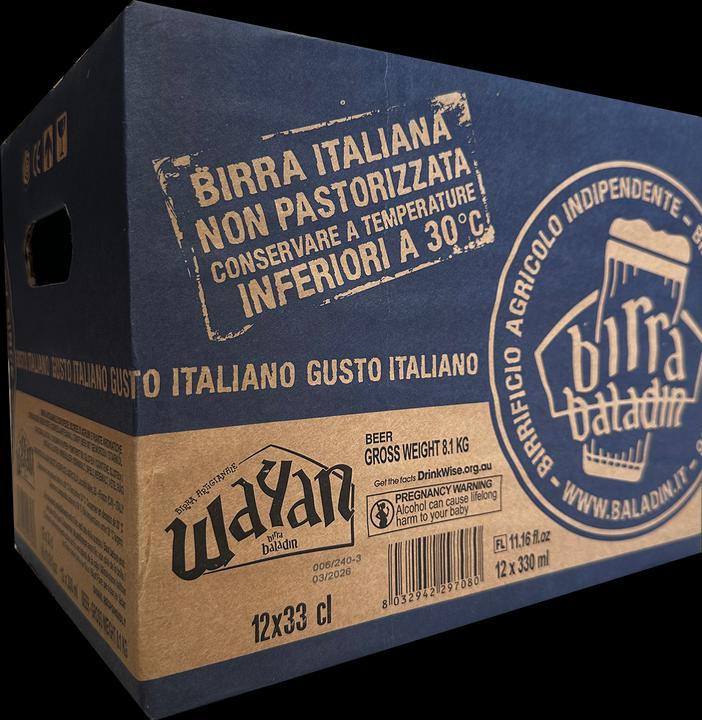 Actual product image Baladin Birra WAYAN seasonal Beer box / (12 x 33 cl)