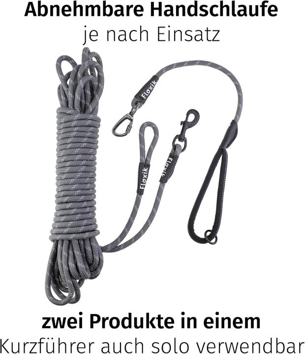 Produktbild Floxik Reflektierende Hundeschleppleine mit Handschlaufe (Hund)
