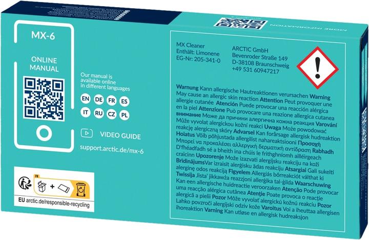 Immagine prodotto Arctic MX-6 con pulitore (4 g)