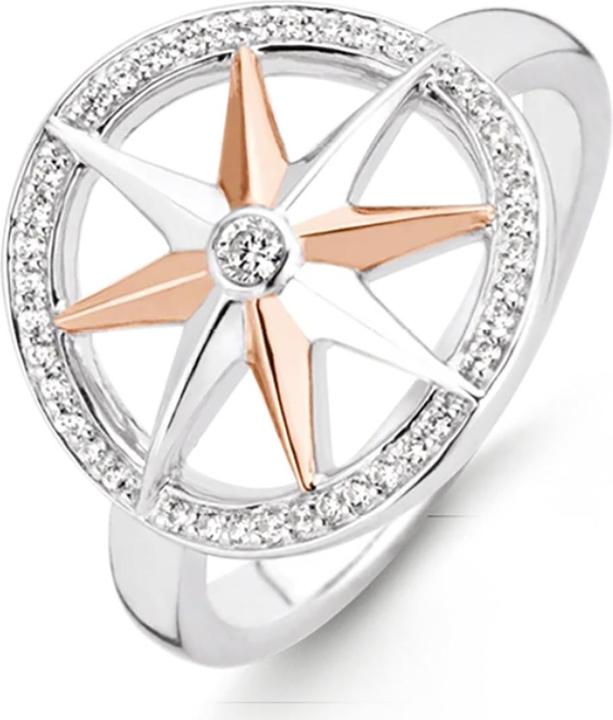 Immagine prodotto Ti Sento Milano Anello rosa dei venti con zirconi bicolore 12155ZR (56, 925 Argento)