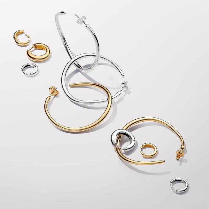 Produktbild Pandora Organisch Geformte 42 mm Offene Ohrringe (Metall, Vergoldet)