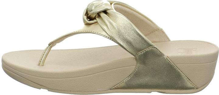 Fitflop Lulu Padded Knot Metallic Leather Toe Post Sandal