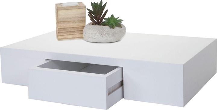 Actual product image Swisshandel24 Oise Wall Shelf, Hanging Shelf with Drawer, 40cm - white