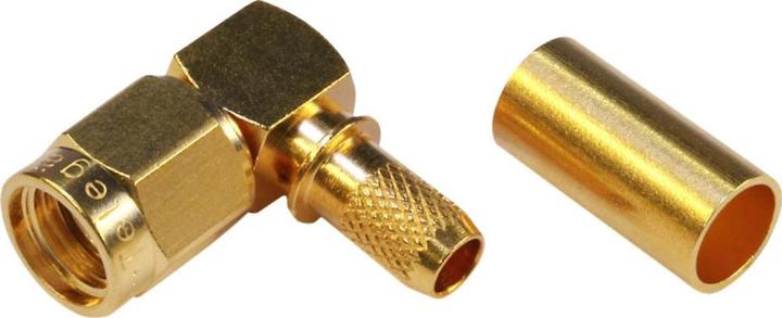 Actual product image Telegärtner SMA reverse connector male, angled 50 Ohm J01150R0021 1 pc.