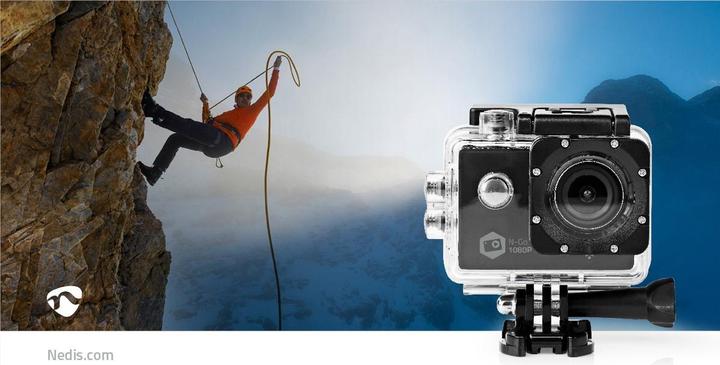 Image du produit Nedis Action Cam 1080p@30fps 12 MPixels Etanche à : 30.0 m 90 min WLAN Application disponible pour : Andro (30p, WiFi)