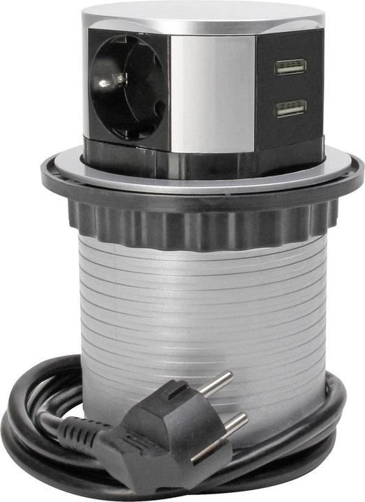 Kopp Socket tower 3gang silver earth contact 229005011 (3 x, CEE 7/3, 1.50 m)