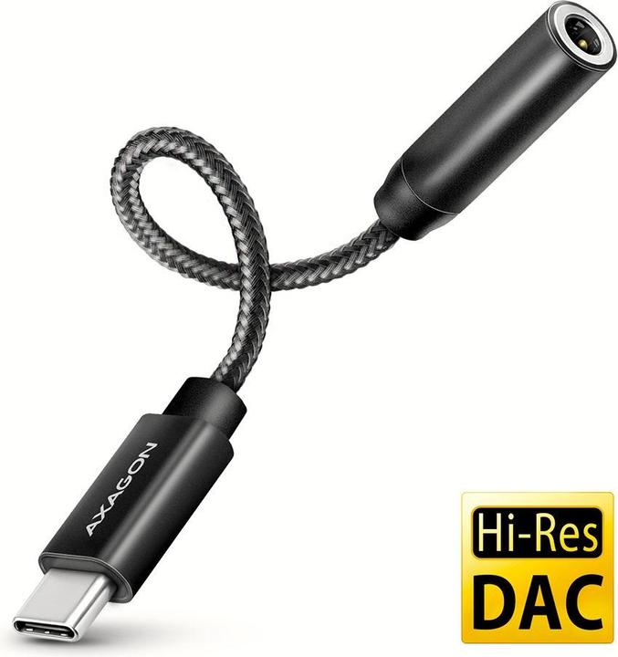 Axagon ADA-HC USB-C Hi-Res Audio-Adapter - 3,5-mm-Klinke, 32 Bit, 384 kHz (USB-C)