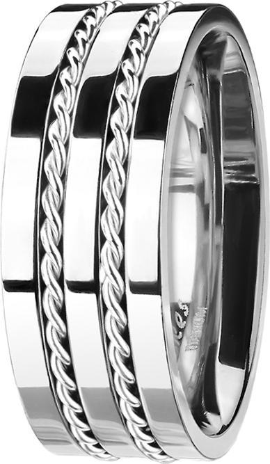 Actual product image Star Piercing Ring silver with two steel diamond lines (69, 925 Silver)