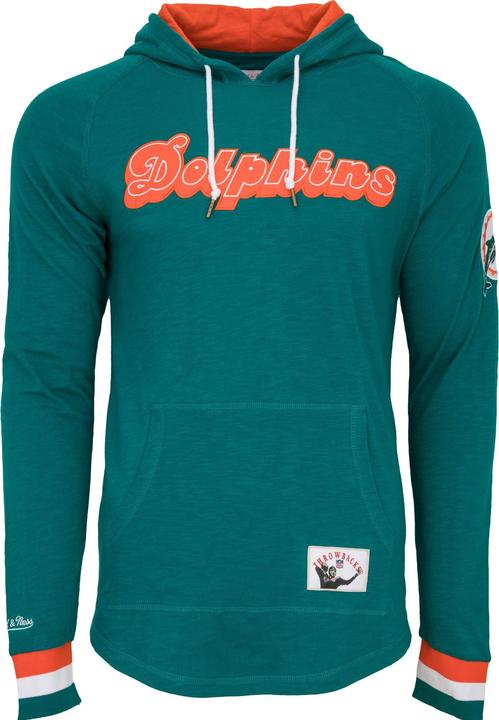 Immagine prodotto Mitchell & Ness Felpa con cappuccio in maglia fiammata - Miami Dolphins (XXL)